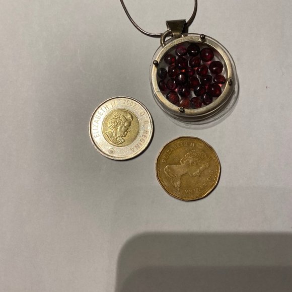 Unique garnet and silver necklace - Picture 3 of 5